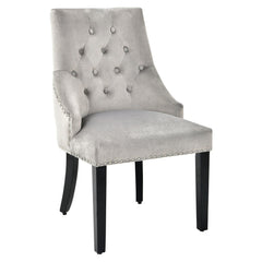 Modern Upholstered Button-Tufted Dining Chair with Naild Trim