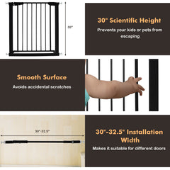 30-32.5 Inch Wide Safety Gate with 30 Inch Scientific Height