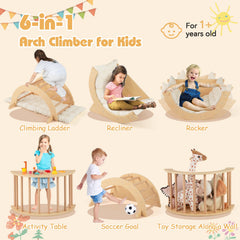 Kids Climbing Arch with Cushion Montessori Arch Climber/Rocker for Toddlers