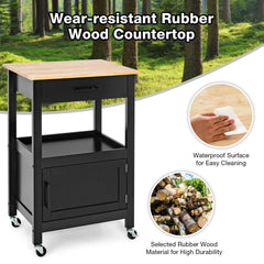 Kitchen Island with Storage Drawer and 3 Hooks