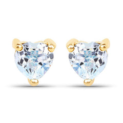 0.70 Carat Genuine Blue Topaz 14K Yellow Gold Earrings