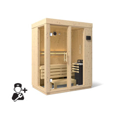 Kohler C1 Luxury Indoor Scandinavian Spruce Home Sauna Kit (SAK60418)
