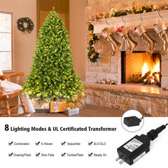 Premium Hinged Artificial Fir Christmas Tree with LED Lights