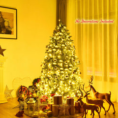 Premium Hinged Artificial Fir Christmas Tree with LED Lights