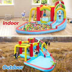 Large 7-In-1 Inflatable Water Slide Bouncer Pool With Climbing Wall (SAK60841)