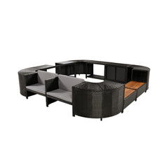 Alora Large Outdoor Quadrilateral Spa Surround Rattan Sectional Sofa Set With Storage Compartments (SAK80217)