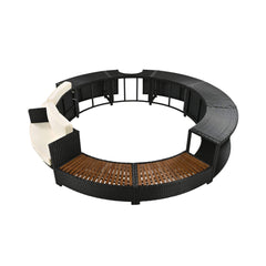 Alora Large Premium Surround Spa Patio Rattan Sofa Set With Storage Compartments And Cushions (SAK75629)