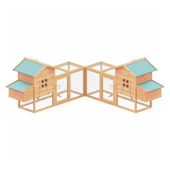 Large 160-Inch Wooden Backyard Hen Chicken Coop Enclosure W/ Nest Box & Run (SAK96451)