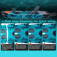 Lightweight 10FT 1-Person Modular Fishing Kayak With Propeller Drive System (SAK67032)