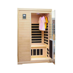 Thermora Luxury 2-Person Hemlock Wood FAR Infrared Sauna Room W/ Glass Door, 1750W (SAK81525)