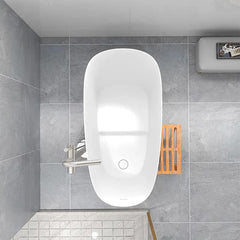 Alora Luxury 47-Inch Freestanding Japanese-Styled Deep Stone Soaking Bathtub Resin, White (SAK57314)