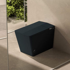Nuvia Luxury Black Square Smart Toilet With Bidet, Remote, And Heated Seat (SAK45183)