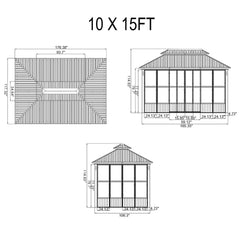 Alora Luxury Heavy-Duty Hardtop Sunroom With Aluminum Frame And LED Lights (SAK79102)