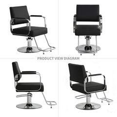 Luxury Height-Adjustable Barber Chair With 360-Degree Swivel (SAK64103)
