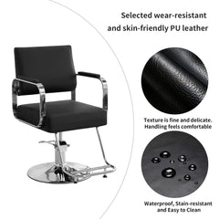 Luxury Height-Adjustable Barber Chair With 360-Degree Swivel (SAK64103)
