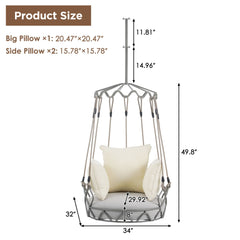 Alora Luxury Outdoor Hanging Basket Porch Swing Chair With UV Resistant Cushions (SAK95678)