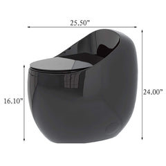 Nuvia Modern 1.28 GPF Single Flush 1-Piece Ceramic Egg-Shaped Toilet (SAK93341)