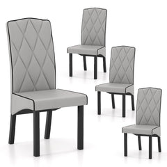 Modern Dining Chair with High Backrest High-density Sponge Cushion