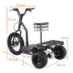 MotoTec 48V 1200W Electric Trike Three Wheel Scooter (SAK70549)