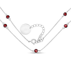 2.10 Carat Genuine Garnet .925 Sterling Silver Necklace