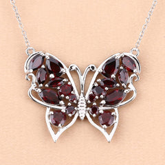 4.60 Carat Genuine Garnet .925 Sterling Silver Necklace