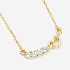0.30 Carat Genuine Blue Topaz .925 Sterling Silver Necklace