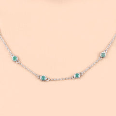 1.80 Carat Genuine Emerald .925 Sterling Silver Necklace