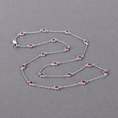 2.34 Carat Genuine Ruby .925 Sterling Silver Necklace