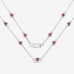 2.34 Carat Genuine Ruby .925 Sterling Silver Necklace