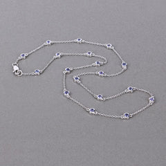 1.80 Carat Genuine Tanzanite .925 Sterling Silver Necklace