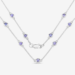 1.80 Carat Genuine Tanzanite .925 Sterling Silver Necklace