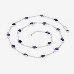 6.12 Carat Genuine Amethyst .925 Sterling Silver Necklace