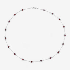 8.10 Carat Genuine Garnet .925 Sterling Silver Necklace