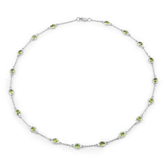 6.30 Carat Genuine Peridot .925 Sterling Silver Necklace