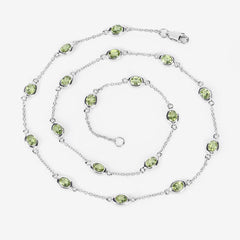 6.30 Carat Genuine Peridot .925 Sterling Silver Necklace