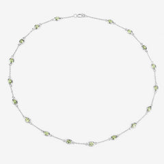 6.30 Carat Genuine Peridot .925 Sterling Silver Necklace