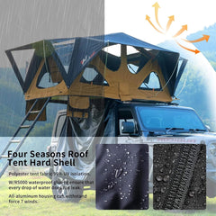 Naturnest Andromeda Khaki Soft Shell Rooftop Tent With Large Panoramic Skylight & YKK Doors (SAK72384)