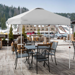 6.6 x 6.6 Feet Outdoor Pop Up Camping Canopy Tent with Roller Bag-Gray