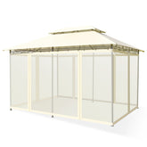 10 Feet x 13 Feet Tent Canopy Shelter with Removable Netting Sidewall-Beige