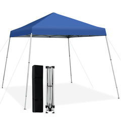 10 x 10 Feet Outdoor Instant Pop-up Canopy with Carrying Bag-Blue