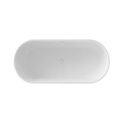 Nuvia 59-Inch Luxury Solid Surface Matte White Freestanding Soaking Tub (SAK95320)