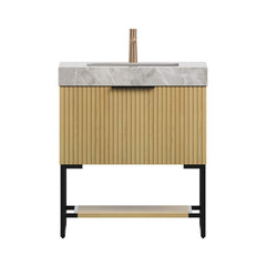 Nuvia Luxury 30-Inch Corolla Oak Freestanding Bathroom Vanity With Sink And Storage (SAK79352)
