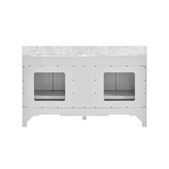 Nuvia Premium 60-Inch Freestanding Double Sink Bathroom Vanity With Carrara Marble Top (SAK51829)