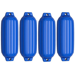 4 Ribbed Marine 8.5" x 27" Boat Fender Vinyl Bumper-Blue