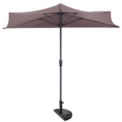 9Ft Patio Bistro Half Round Umbrella