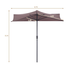 9Ft Patio Bistro Half Round Umbrella