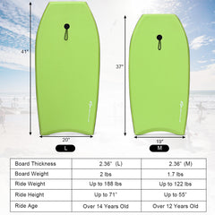 Super Surfing Lightweight Bodyboard with Leash-L