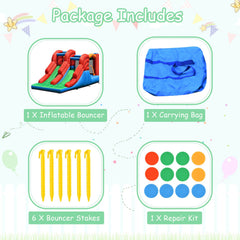 3-in-1 Dual Slides Jumping Castle Bouncer without Blower