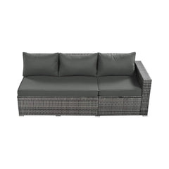 Alora Outdoor 6-Piece All-Weather PE Rattan Sofa Set With Adjustable Seat, Storage Box, Removable Covers, And Tempered Glass Table Top (SAK37221)