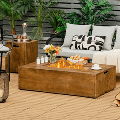 Alora Outdoor Propane Gas Fire Pit Table W/ Lava Rocks & Cover, 50K BTU (SAK94436)